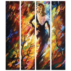 Модульная картина на холсте "Девушка в красках" 90x109 см Modulka.Ru