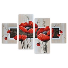 Модульная картина на холсте "Головки мака" 120x80 см Modulka.Ru