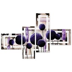 Модульная картина на холсте "Фиолетовые одуванчики" 150x109 см Modulka.Ru