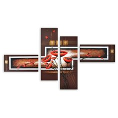Модульная картина на холсте "Сорванные маки" 90x54 см Modulka.Ru