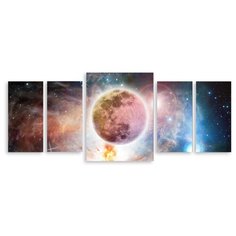 Модульная картина на холсте "Звёздный космос" 90x38 см Modulka.Ru