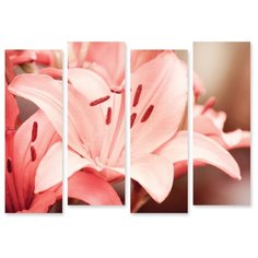 Модульная картина на холсте "Розовая лилия" 170x127 см Modulka.Ru