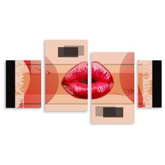 Модульная картина на холсте "Губы" 120x64 см Modulka.Ru