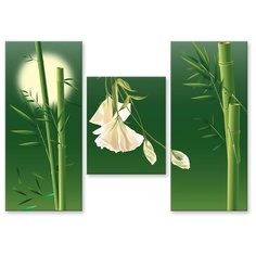 Модульная картина на холсте "Цветущий бамбук" 150x109 см Modulka.Ru