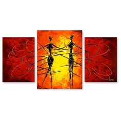 Модульная картина на холсте "Огненный танец" 150x80 см Modulka.Ru