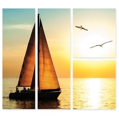 Модульная картина на холсте "Парусник" 170x157 см Modulka.Ru