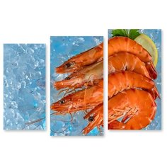Модульная картина на холсте "Креветки" 120x86 см Modulka.Ru