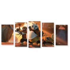 Модульная картина на холсте "Кунг-фу панда" 120x45 см Modulka.Ru