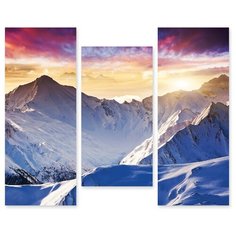 Модульная картина на холсте "Снежные горы" 120x100 см Modulka.Ru