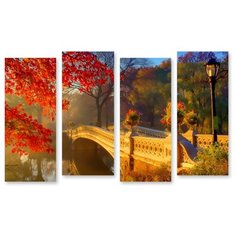 Модульная картина на холсте "Осенний парк" 120x76 см Modulka.Ru