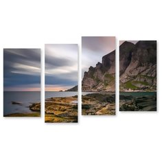 Модульная картина на холсте "Скалистый берег" 150x92 см Modulka.Ru