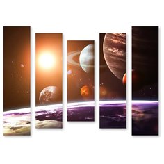 Модульная картина на холсте "В солнечной системе" 170x102 см Modulka.Ru
