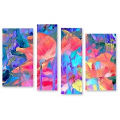 Модульная картина на холсте "Цветочное настроение" 170x117 см Modulka.Ru