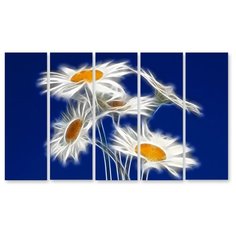 Модульная картина на холсте "Дымчатые ромашки" 170x103 см Modulka.Ru