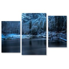 Модульная картина на холсте "Морозный лес" 90x60 см Modulka.Ru