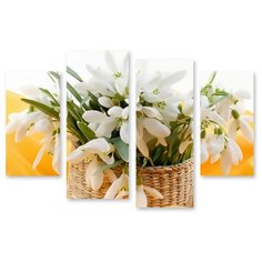 Модульная картина на холсте "Подснежники" 150x103 см Modulka.Ru