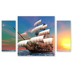 Модульная картина на холсте "Белые паруса" 170x100 см Modulka.Ru