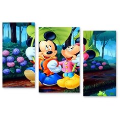 Модульная картина на холсте "Микки Маус и Мини" 120x83 см Modulka.Ru