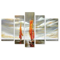 Модульная картина на холсте "Парусники" 120x79 см Modulka.Ru