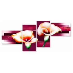 Модульная картина на холсте "Захватывающие каллы" 90x41 см Modulka.Ru