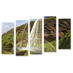 Модульная картина на холсте "Радужный водопад" 120x79 см Modulka.Ru