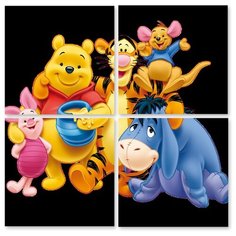 Модульная картина на холсте "Винни Пух" 120x121 см Modulka.Ru