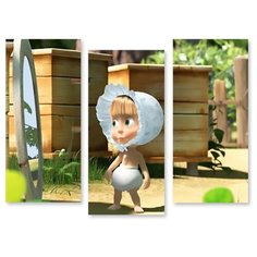 Модульная картина на холсте "Маша и зеркало" 170x132 см Modulka.Ru