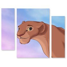 Модульная картина на холсте "Львица" 90x75 см Modulka.Ru