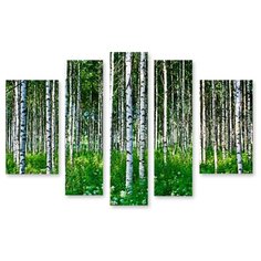Модульная картина на холсте "Березы" 170x119 см Modulka.Ru