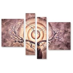 Модульная картина на холсте "Дерево в тумане" 150x107 см Modulka.Ru