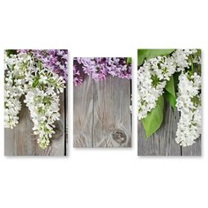 Модульная картина на холсте "Сиреневый забор" 170x98 см Modulka.Ru