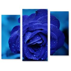 Модульная картина на холсте "Синяя роза" 120x100 см Modulka.Ru