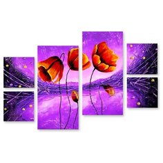Модульная картина на холсте "Маки" 120x82 см Modulka.Ru