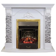 Электрокамин RealFlame Athena GR WT с Majestic Lux brass S