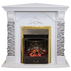 Электрокамин RealFlame Athena Corner GR WT с Majestic Lux brass S