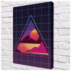 Картина Ретровейв - Пустыня 60х80 см. натуральный холст RED Panda