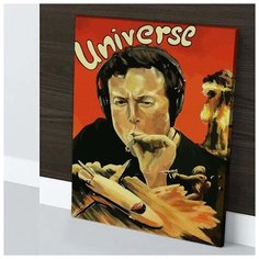 Картина Илон Маск Universe 40х60 см. натуральный холст RED Panda