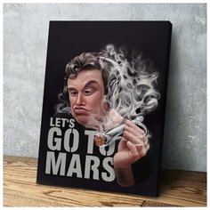 Картина Илон Маск To Mars 40х60 см. натуральный холст RED Panda