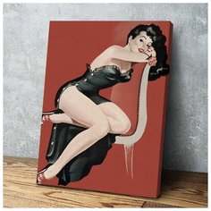 Картина Вечернее Платье 50х70 см. натуральный холст RED Panda