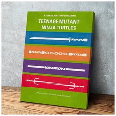 Картина Черепашки-Ниндзя Оружие 50х70 см. натуральный холст RED Panda