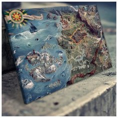 Картина Ведьмак - Карта 40х60 см. натуральный холст RED Panda