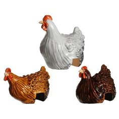 Керамические фигурки КУРОЧКИ НАСЕДКИ, 3 шт., 14х11.5х15 см, Edelman 1015304