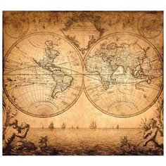 Супермоющиеся антивандальные фотообои Антимаркер, "Старинная карта", 6-А-613,300х270 см
