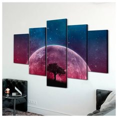 Картина Дерево И Луна(Размер-M)натуральный холст RED Panda