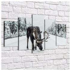 Картина Лось В Зимнем Лесу(Размер-M)синтетический холст RED Panda