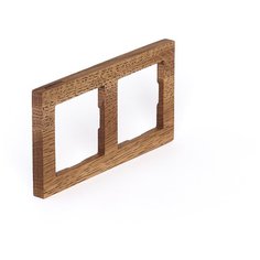 Двойная деревянная рамка для розетки/выключателя ABB Basic 55, темный дуб Na Brevno