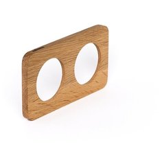 Двойная деревянная рамка со скругленными углами для выключателей и розеток Legrand Celiane, светлый дуб Na Brevno