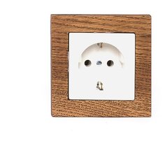 Одиночная деревянная рамка для розетки/выключателя ABB Basic 55, темный дуб Na Brevno