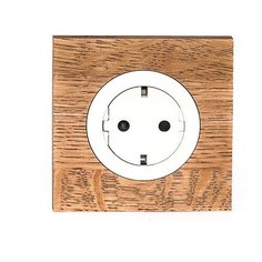 Одиночная деревянная рамка с острыми углами для розетки/выключателя Legrand Celiane, темный дуб Na Brevno