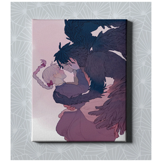 "Интерьерный постер на стену для дома, в подарок / Картина на холсте для интерьера - Аниме ""Ходячий замок. Софи и Хаул"", размер 30х40см" Моя Печать